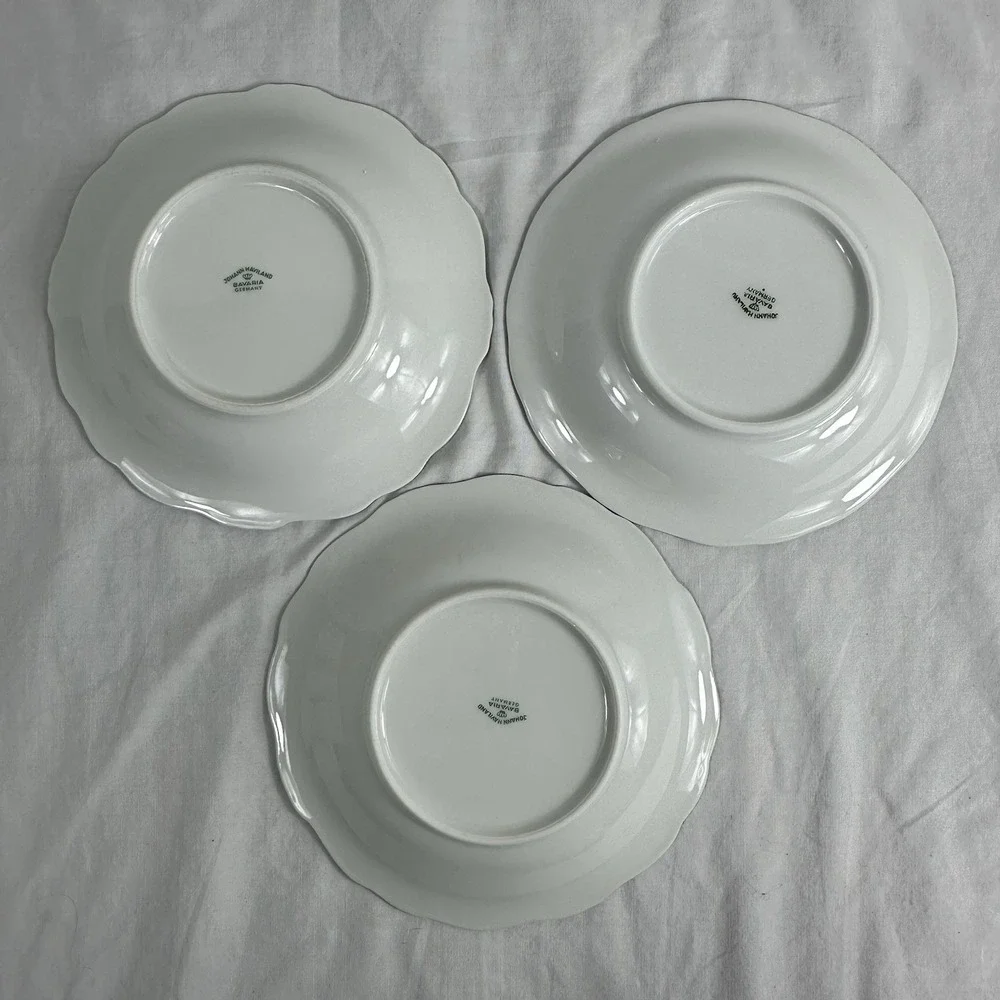 3 Johann Haviland Blue Garland Tea Sets 3 Cups & 3 Saucers Bavaria Germany
